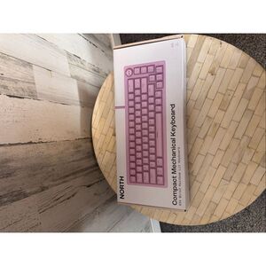 North Pink Compact Mechanical Keyboard 65% Wired Rainbow Lit Red Switches